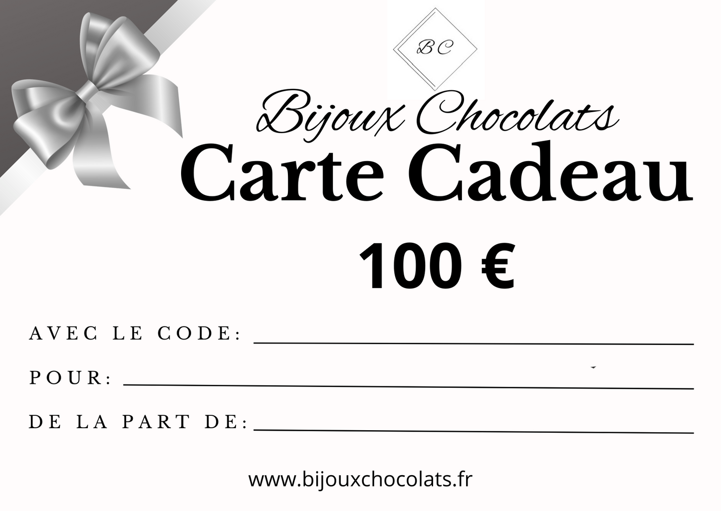 Cartes cadeaux Bijoux Chocolats